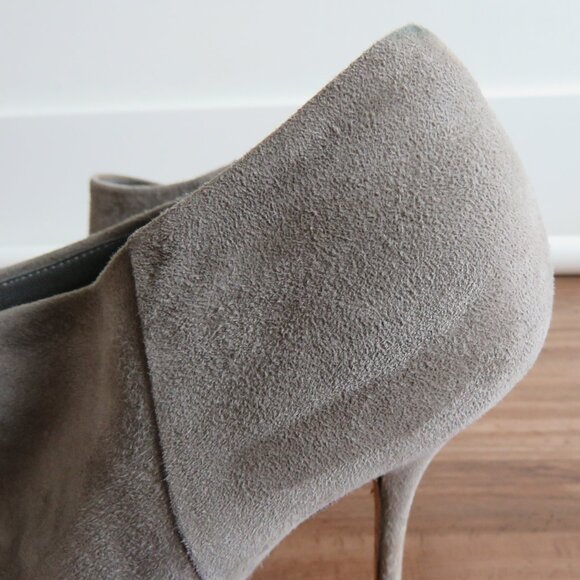 GUCCI Gray Suede Leather Sofia Heeled Booties Shoes - Size EU 38.5 / US 8 - Picture 6 of 16